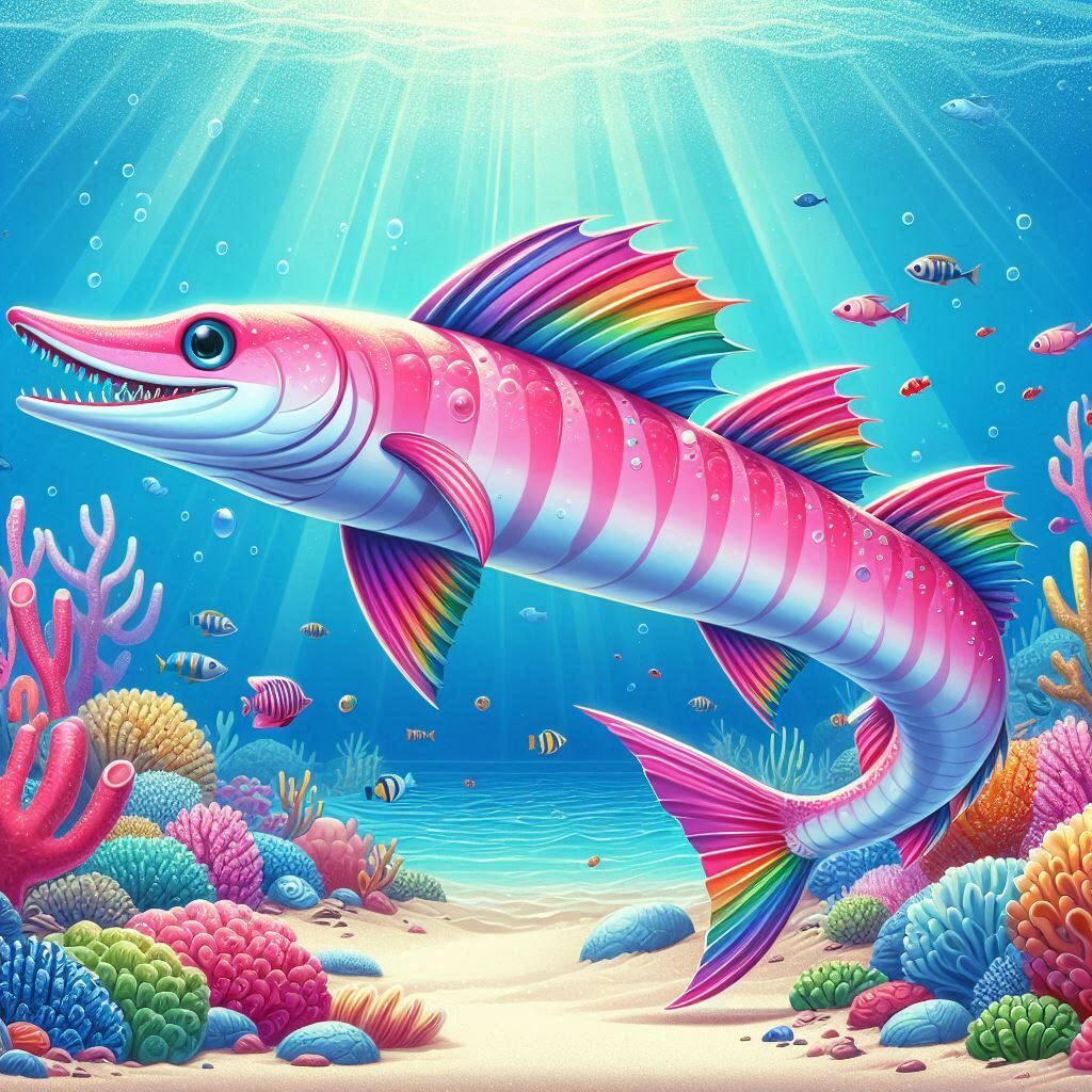 Whimsical Pink Barracuda